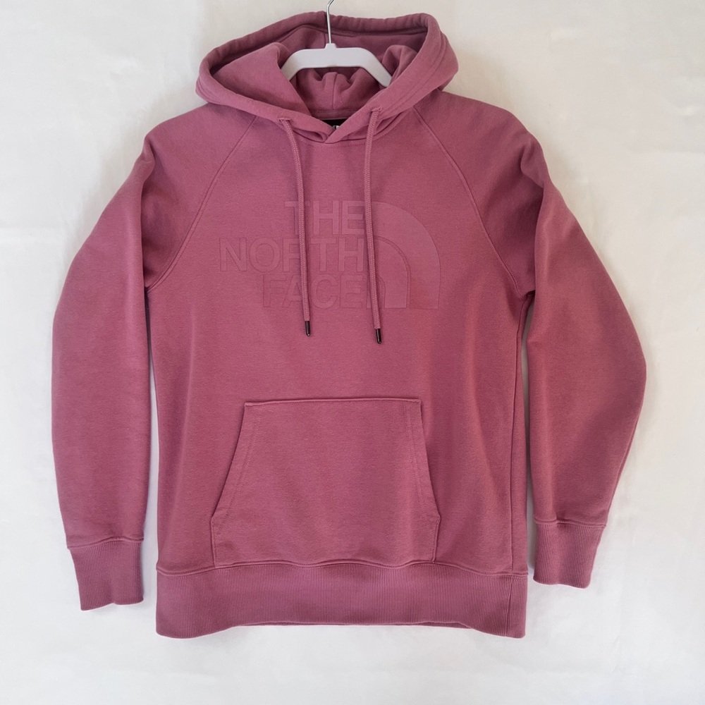 THE NORTH FACE WOMEN’S SWEATSHIRT HOODIE SIZE XS IN BERRY with BRANDING